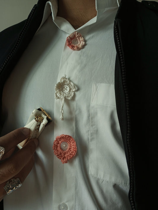 Blush Bloom Button Set