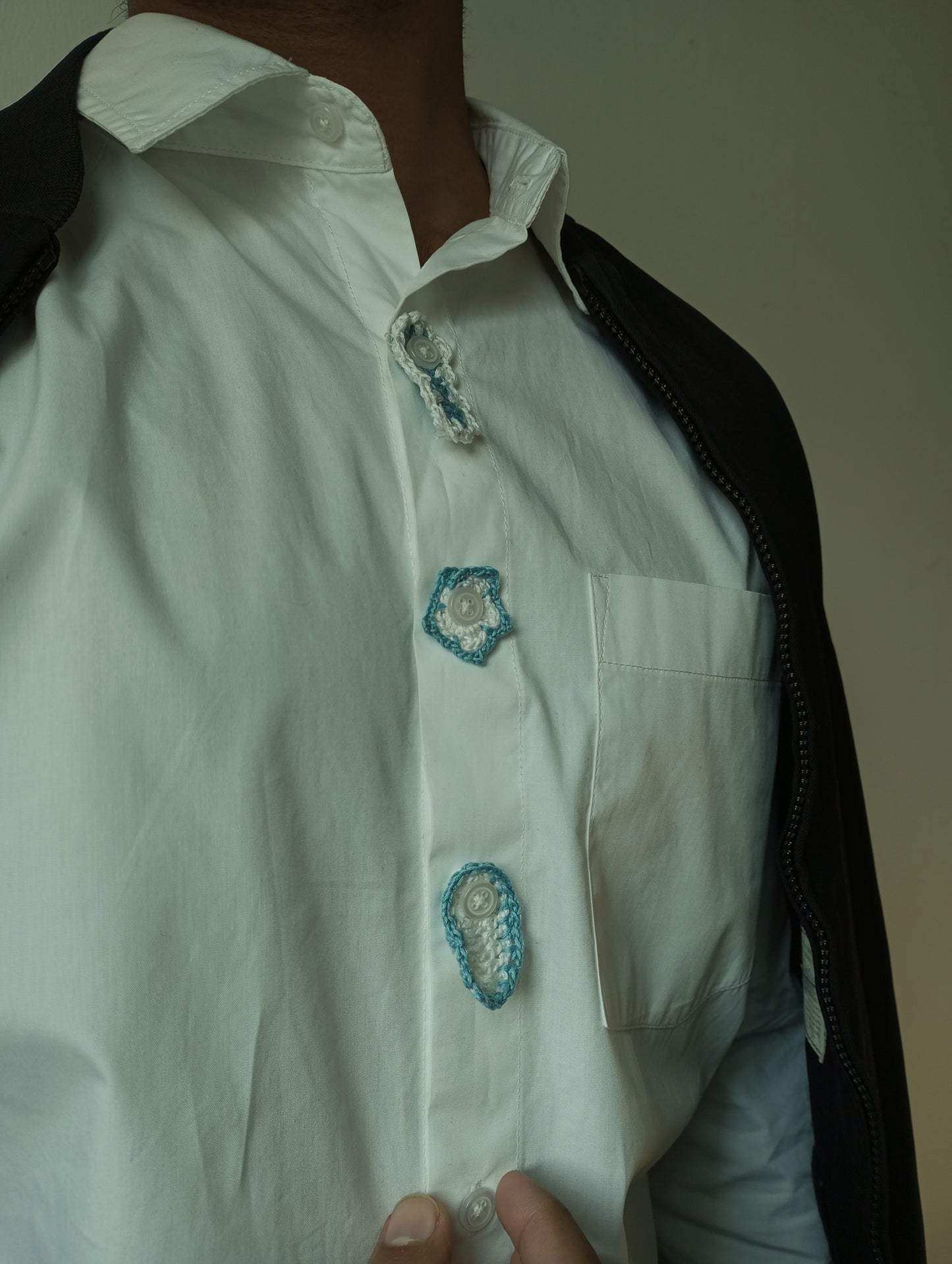 Blue Halo Button Trio