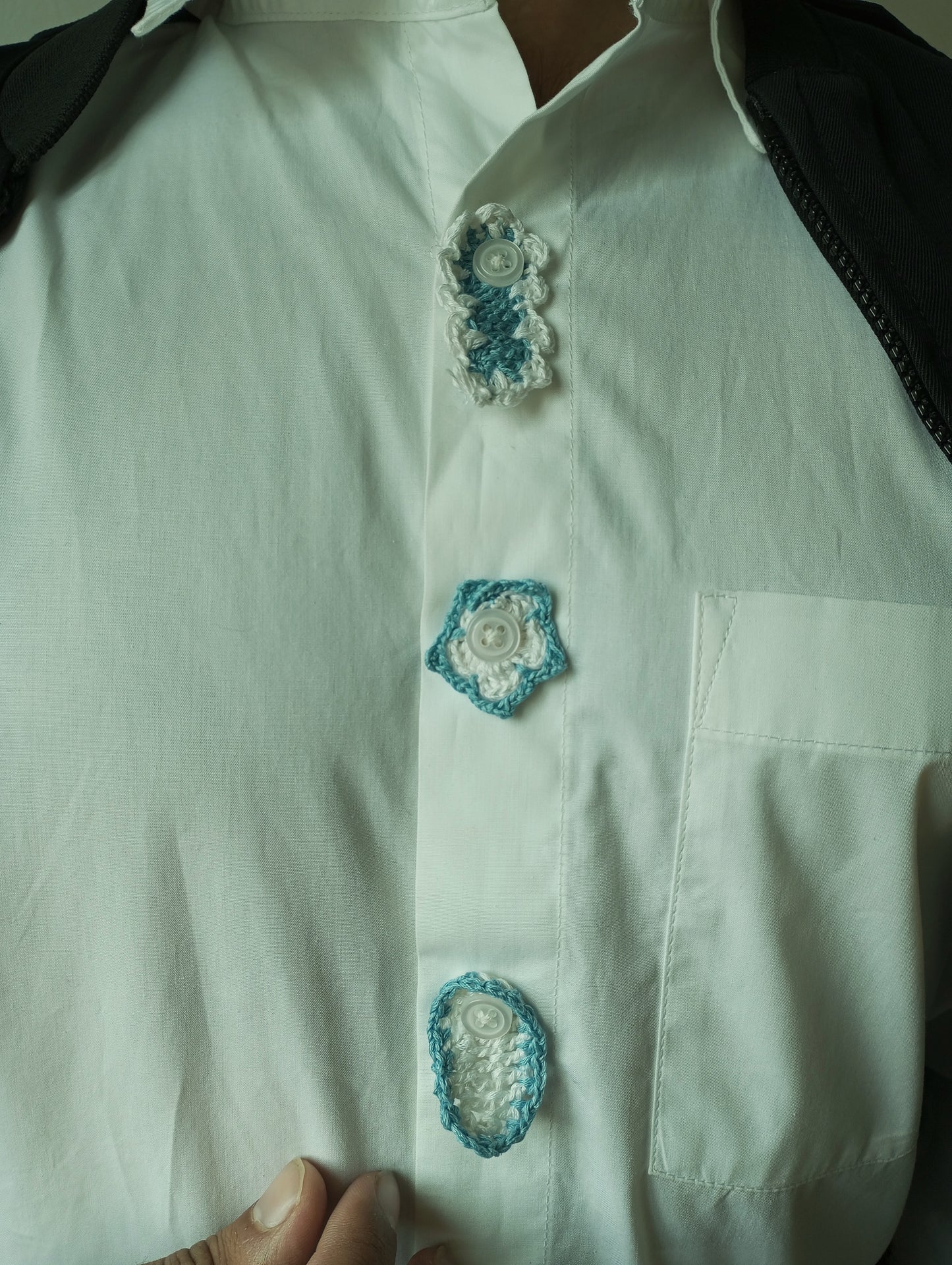 Blue Halo Button Trio